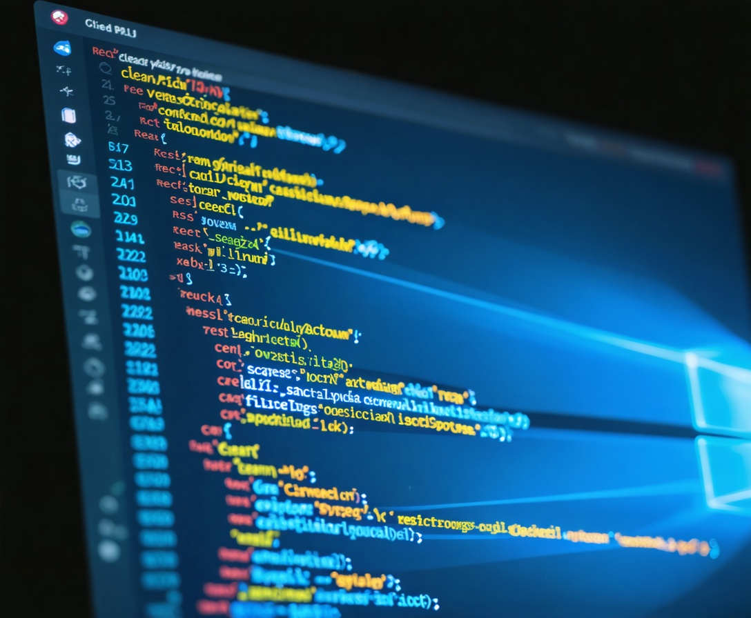 Detailansicht von sauberem Quellcode in einem modernen Editor